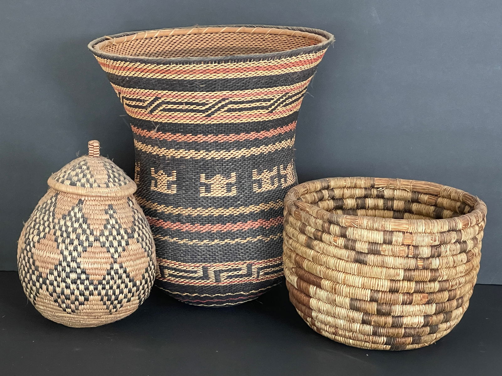THREE MISC. BASKETS , LARGEST 13" (1 of 3)