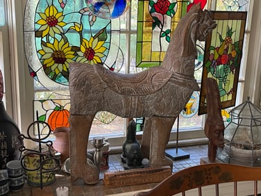 LARGE CARVED FOO DOG