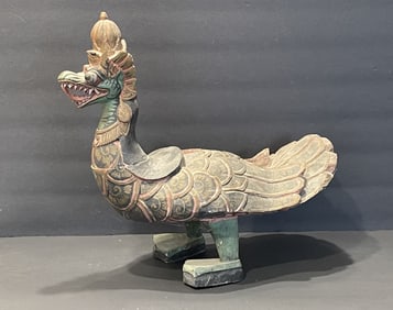 CARVED AND PAINTED DRAGON