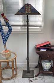 TALL STAINED GLASS LAMP 63"