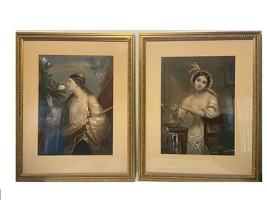 TWO COLORED PRINTS 18 X 24