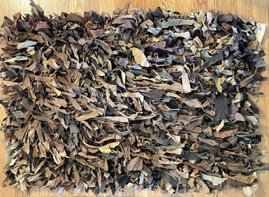 FOLK ART LEATHER MADE RUG