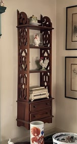 ANTIQUE CARVED TWO DRAWER WALL SHELF