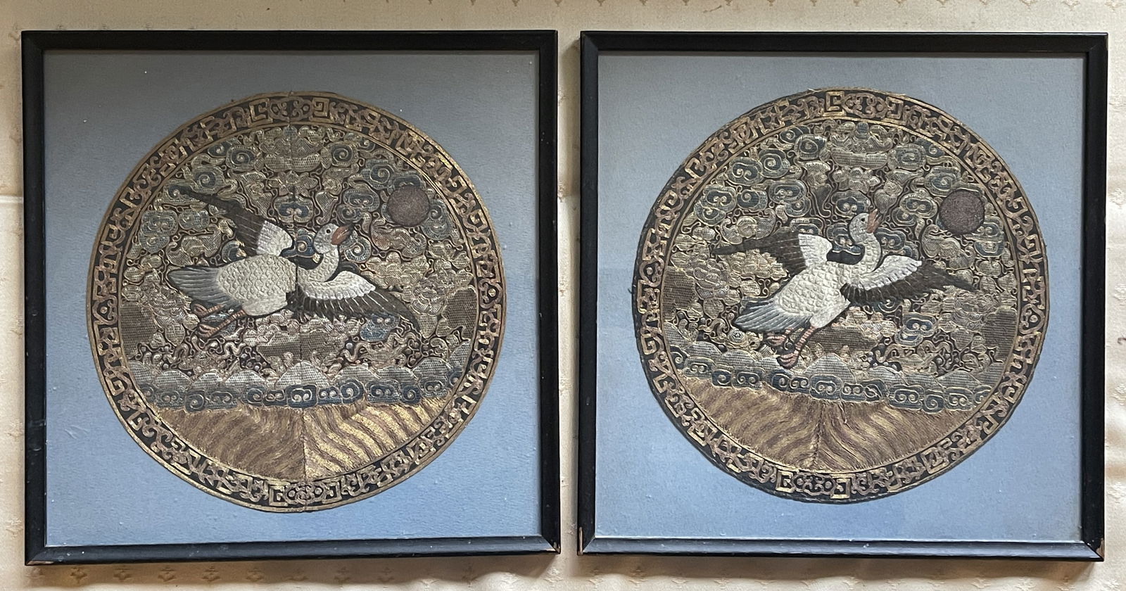 PAIR NEEDLEWORK FRAMED (1 of 2)