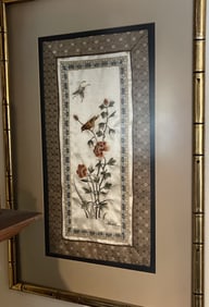 EMBROIDERED SILK ON FRAME