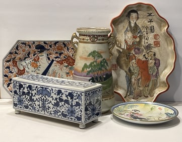 FIVE MISC CERAMICS , PORCELAIN