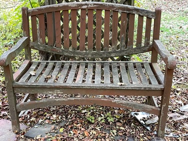SOLID TEAKWOOD GARDEN BENCH 48 X 38 X 17