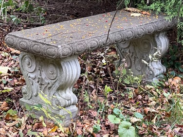 CONCRETE GARDEN BENCH 40 X 15 X 17