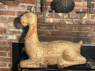 LARGE CARVED AND PAINTED ANIMAL FIGURE 36 X 28