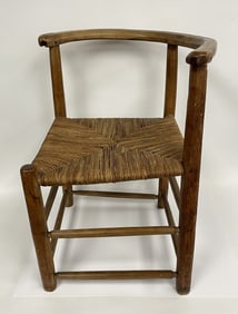 C1800 corner chair with paper rush seat