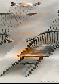 NUTTING STYLE FANBACK ARMCHAIR W/ UNUSUAL COMB