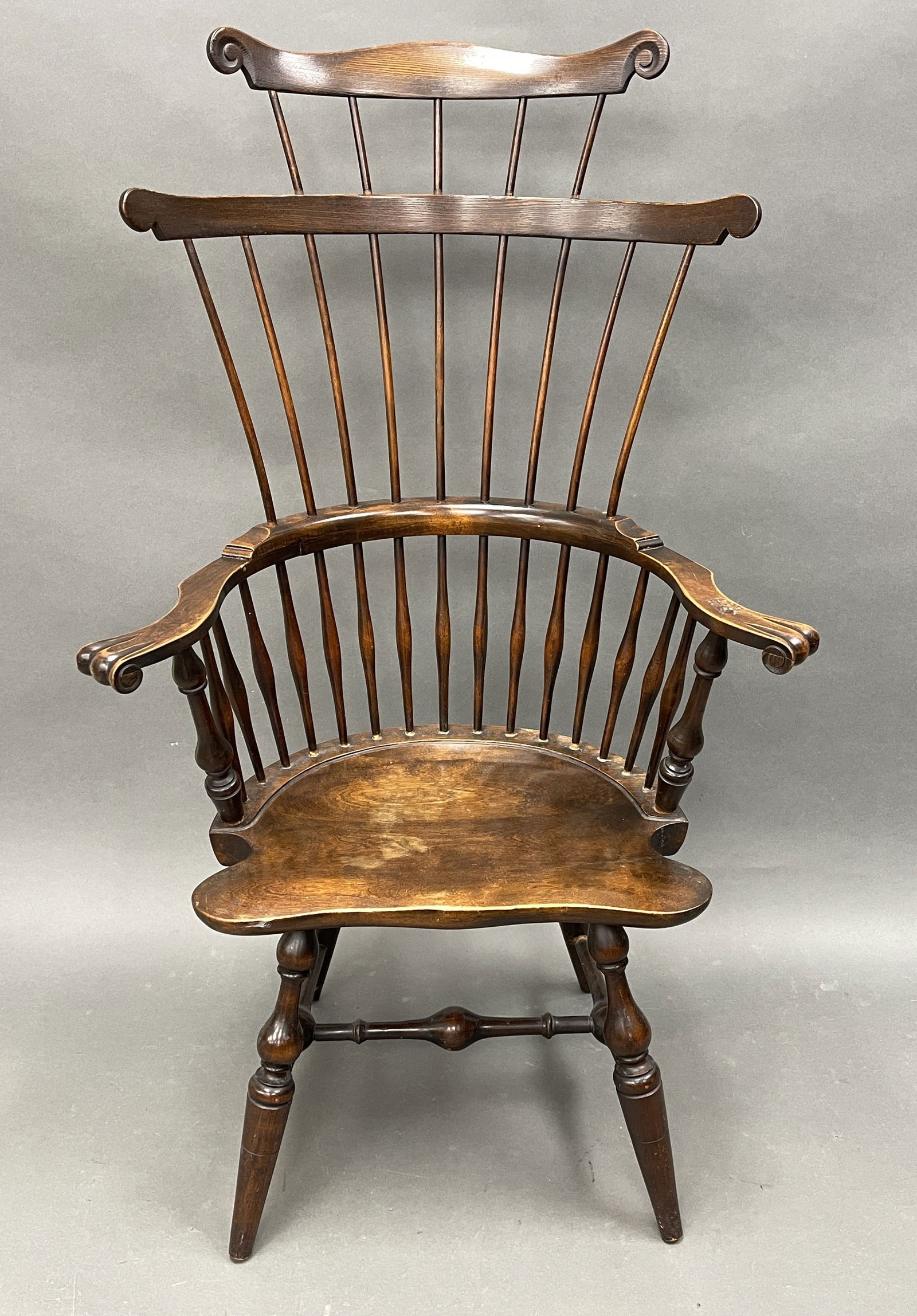 NUTTING STYLE FANBACK ARMCHAIR W/ UNUSUAL COMB (1 of 6)