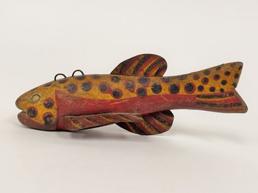 FOLK ART PAINTED FISH DECOY
