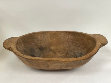 18TH C HAND MADE OVER SIZED WOOD TRENCHER ORIGINAL ATTIC SURFACE