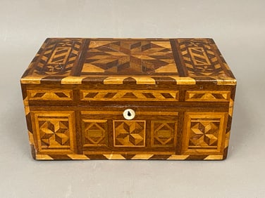 INLAID JEWELRY BOX MIRROR INTERIOR