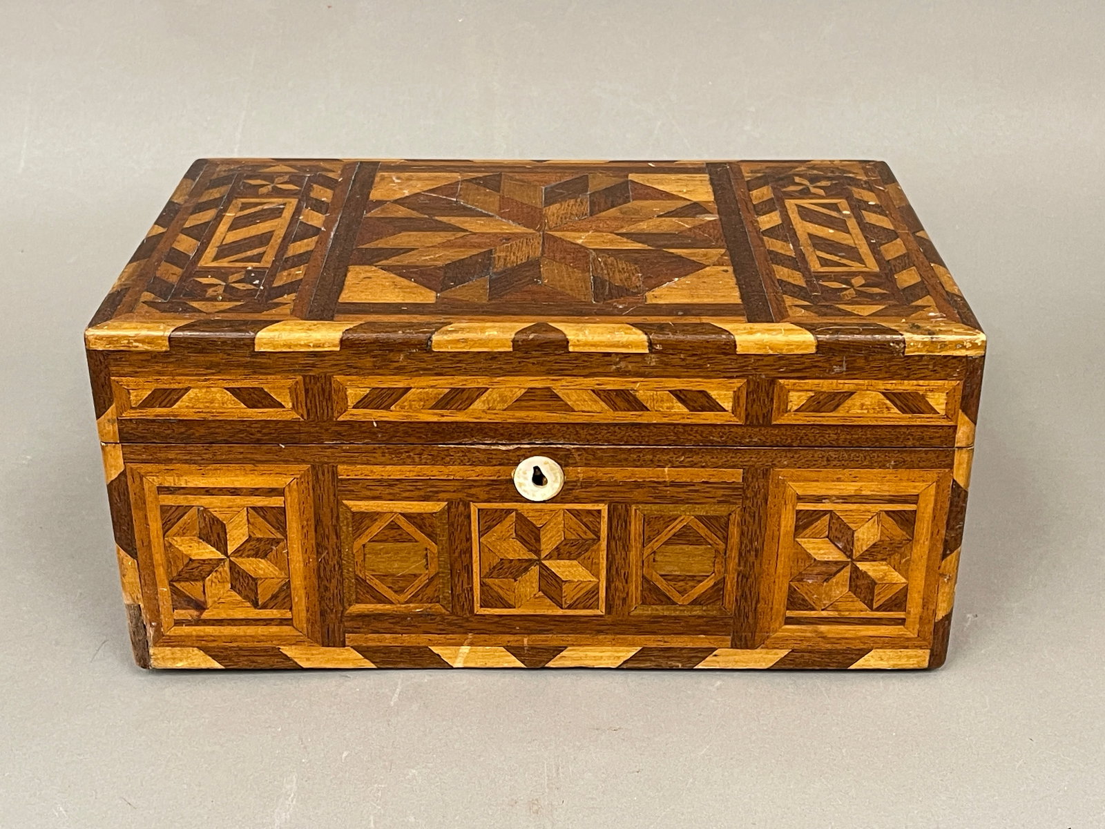 INLAID JEWELRY BOX MIRROR INTERIOR (1 of 6)