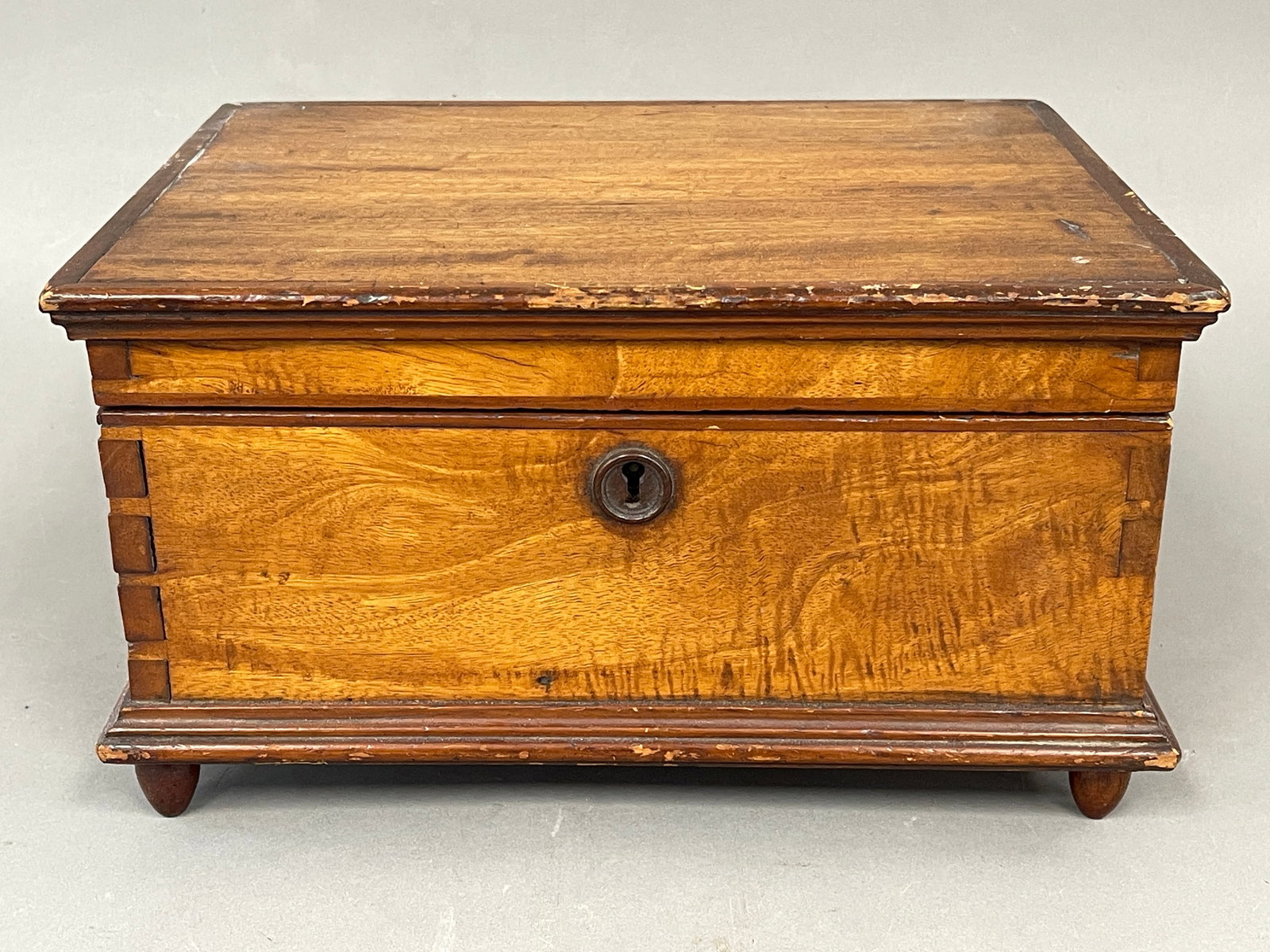 DOVETAILED JEWELRY BOX: DOVETAILED JEWELRY BOX 13" X 8" X 5"