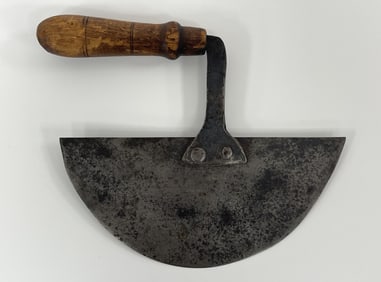 GREAT HALF MOON SHAPED 18TH C FOOD CHOPPER