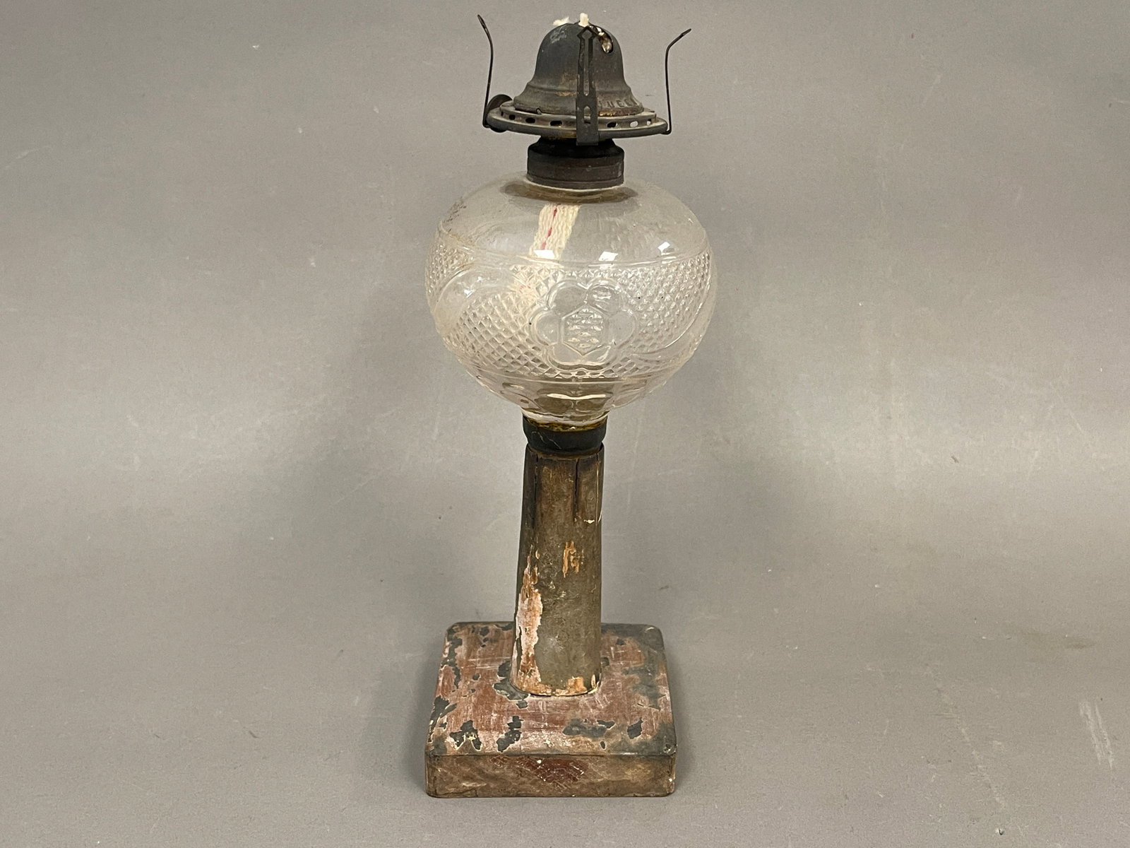 MAKE DO OIL LAMP, 12" T: MAKE DO OIL LAMP, 12" T