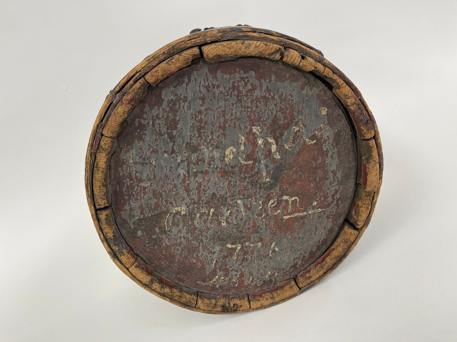 RARE 1776 PAINTED WOODEN CANTEEN (1 of 8)