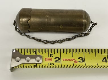 RARE REVOLUTIONARY WAR GRENADIER'S BRASS MATCHBOX CASE