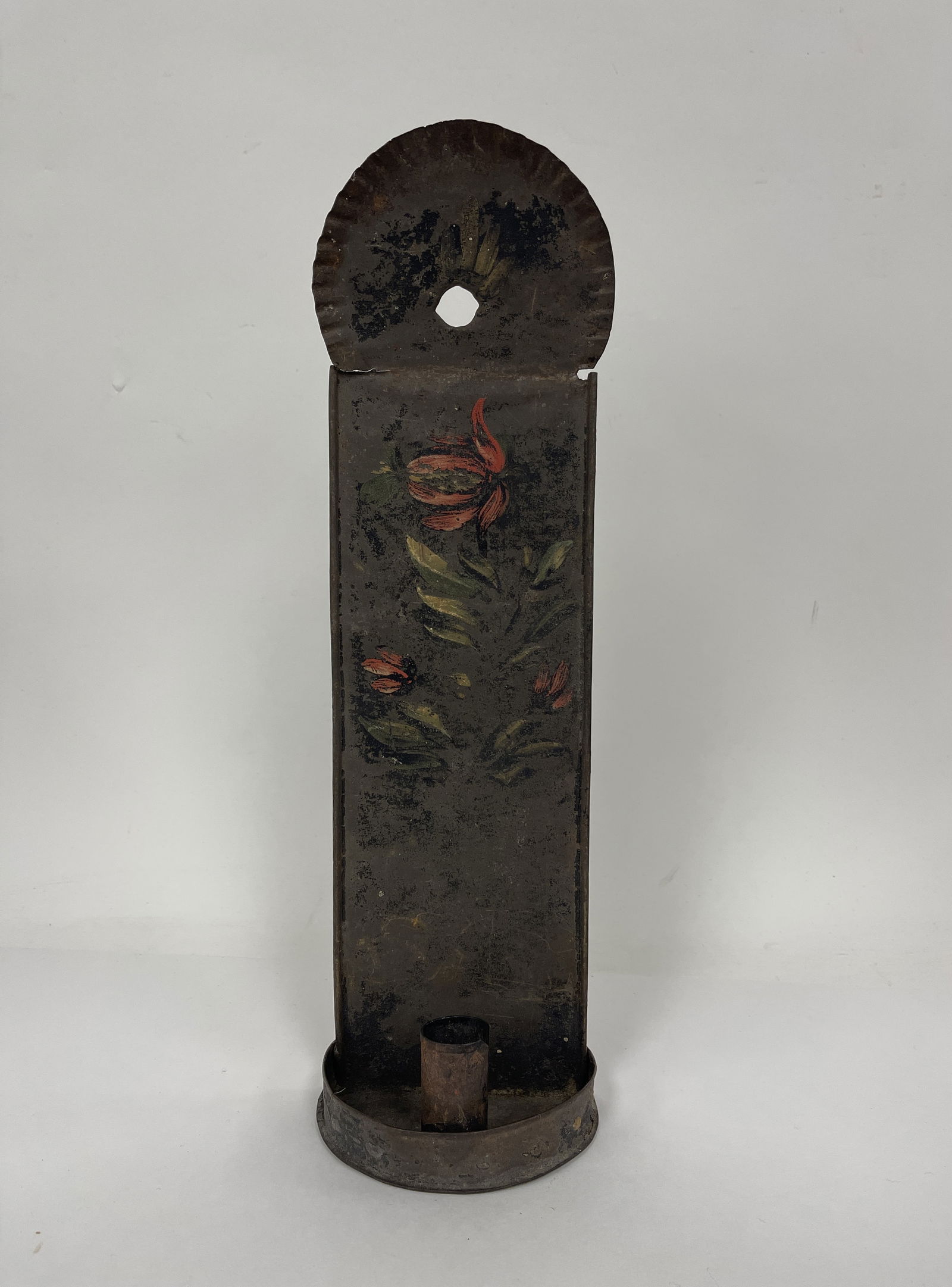 American 19th C tin candle sconce (1 of 4)