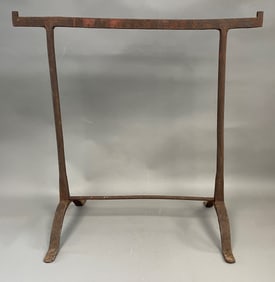 18th c hand forged iron standing crane