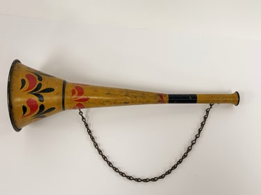 Tole Decorated Fireman’s Parade Horn.