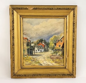 J. G. (HANER ?) 19th Century Watercolor.