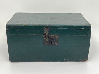 Antique 19th c. Document Box in Old Green Paint.