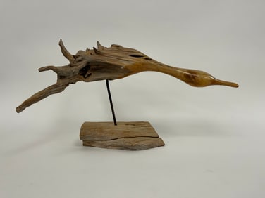 WOODEN DUCK ROOT SCULPTURE