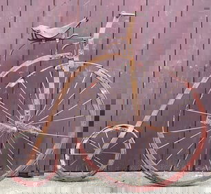 LATE 19TH C TWO WHEEL BICYCLE