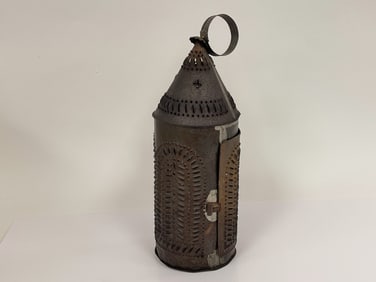 American Pierced and Punched Sheet-Iron / Tin Candle Lantern