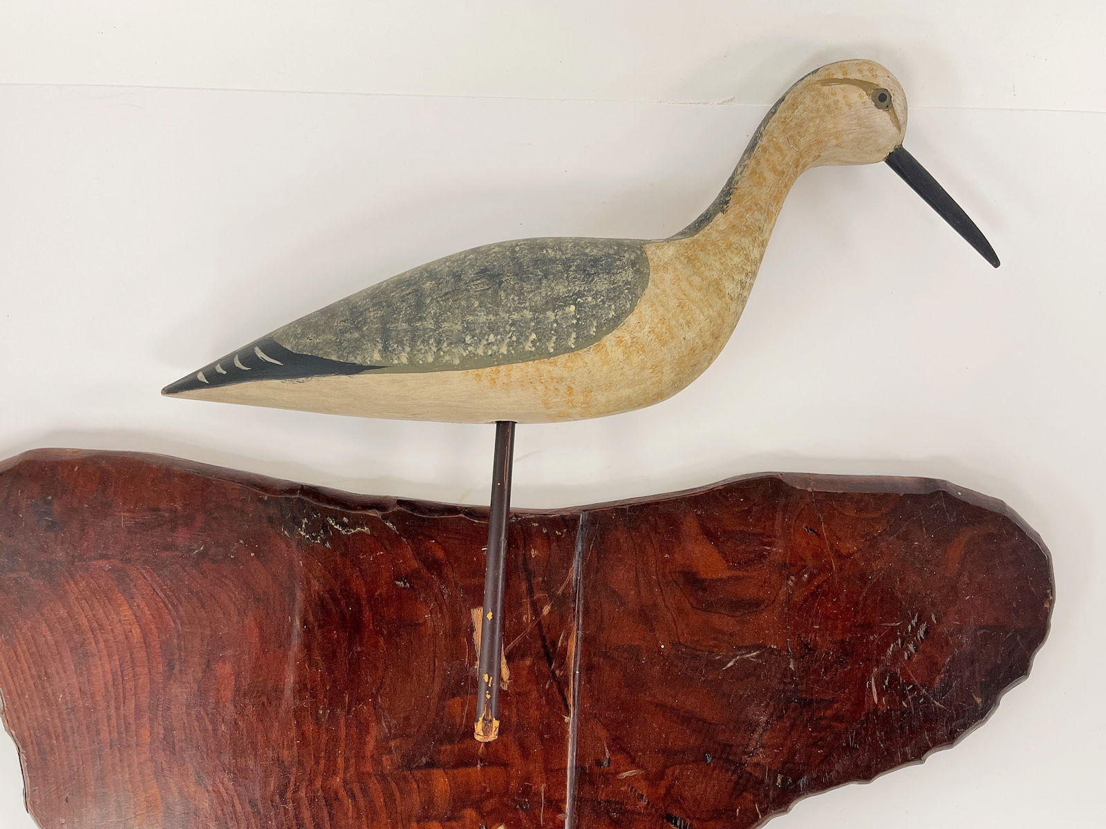 “HARRY V. SHOURDS?? New Jersey Shorebird Decoy: “HARRY V. SHOURDS” New Jersey Shorebird Decoy. (New Jersey, 1930-2017) hand-carved and painted wooden shorebird decoy signed “H. V. Shourds” on bottom. Decoy in excellent condition. De