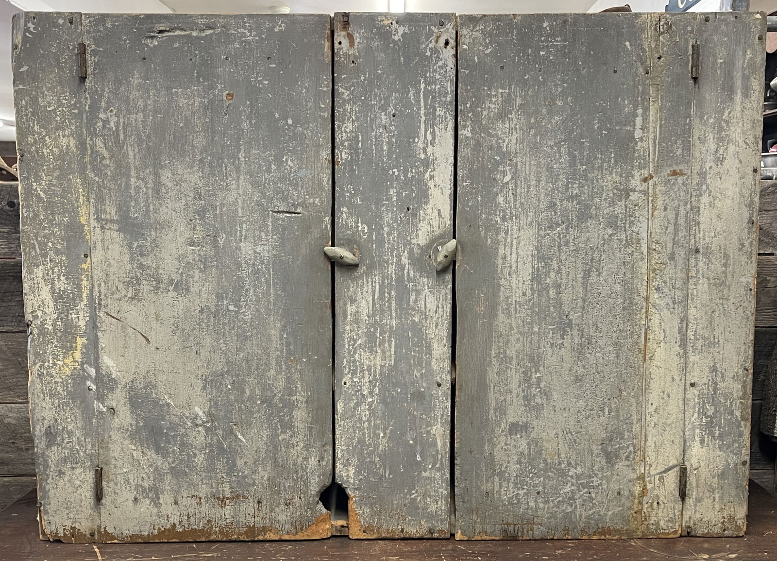 BLUE TWO DOOR WALL CUPBOARD (1 of 7)