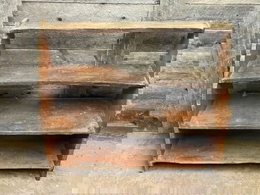 RED PAINTED BUCKET BENCH 43" 15" X 39"