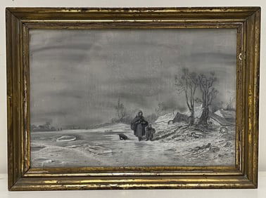 SANDPAPER PAINTING OF WINTER WALK