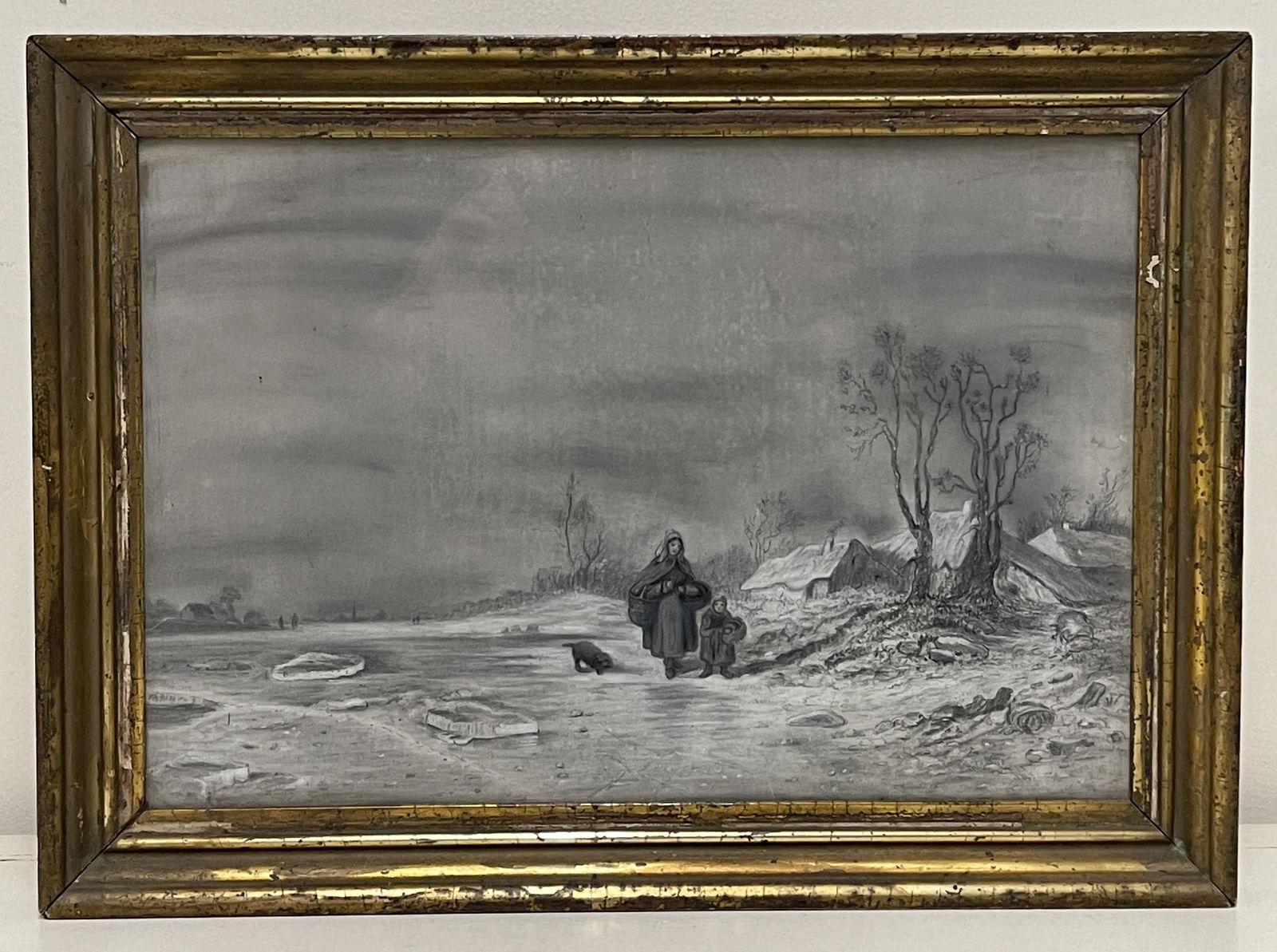 SANDPAPER PAINTING OF WINTER WALK (1 of 3)