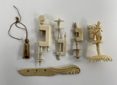MISC GROUPING OF CARVED BONE