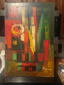 MID CENTURY MODERN PAINTING SIGNED "FRANCOISE"