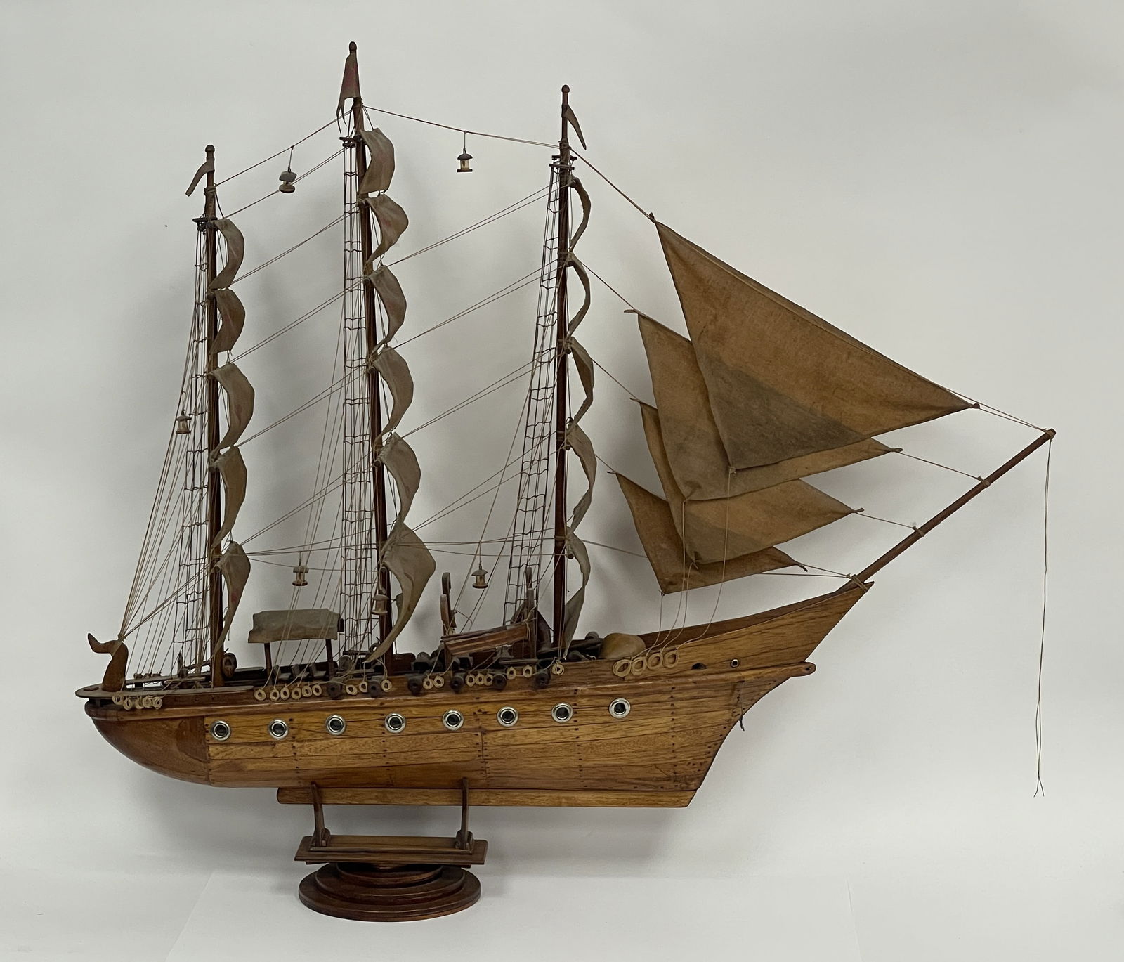 LARGE FOLK ART MODEL OF A SCHOONER (1 of 6)