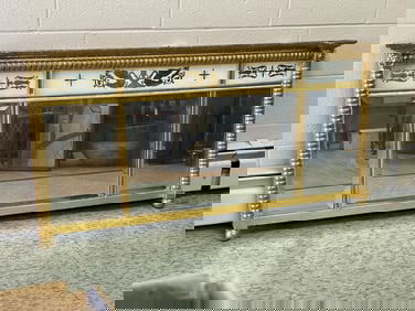 19TH C GOLD GILT OVERMANTLE MIRROR