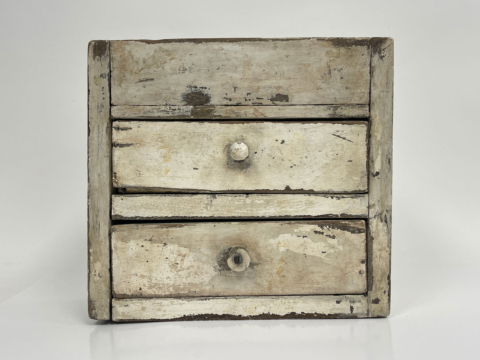 PRIMITIVE PAINTED SET OF DRAWERS, (1 of 6)