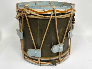 EARLY BRASS AND POLY CHROMED INFANTRY DRUM