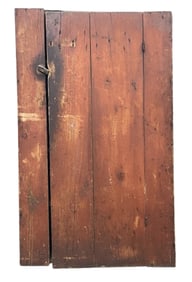 ORIGINAL RED NEW HAMPSHIRE JELLY CUPBOARD W/ ONE DOOR AND ORIGINAL SHELVES