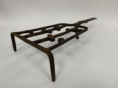 FORGED IRON HEARTH GRIDDLE OF UNUSUAL CONSTRUCTION