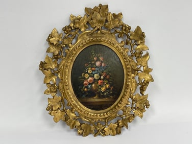 BRIAN COOLE STILL LIFE MINIATURE PAINTING IN AN EARLY ITALIAN FRAME