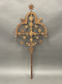 FORGED IRON FLORAL GARDEN ADORNMENT