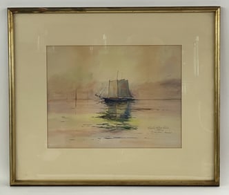 W/C PAINTING OF HYANNISPORT, MA. BY CHARLES ALBIRTH, 1896, 22 X 32