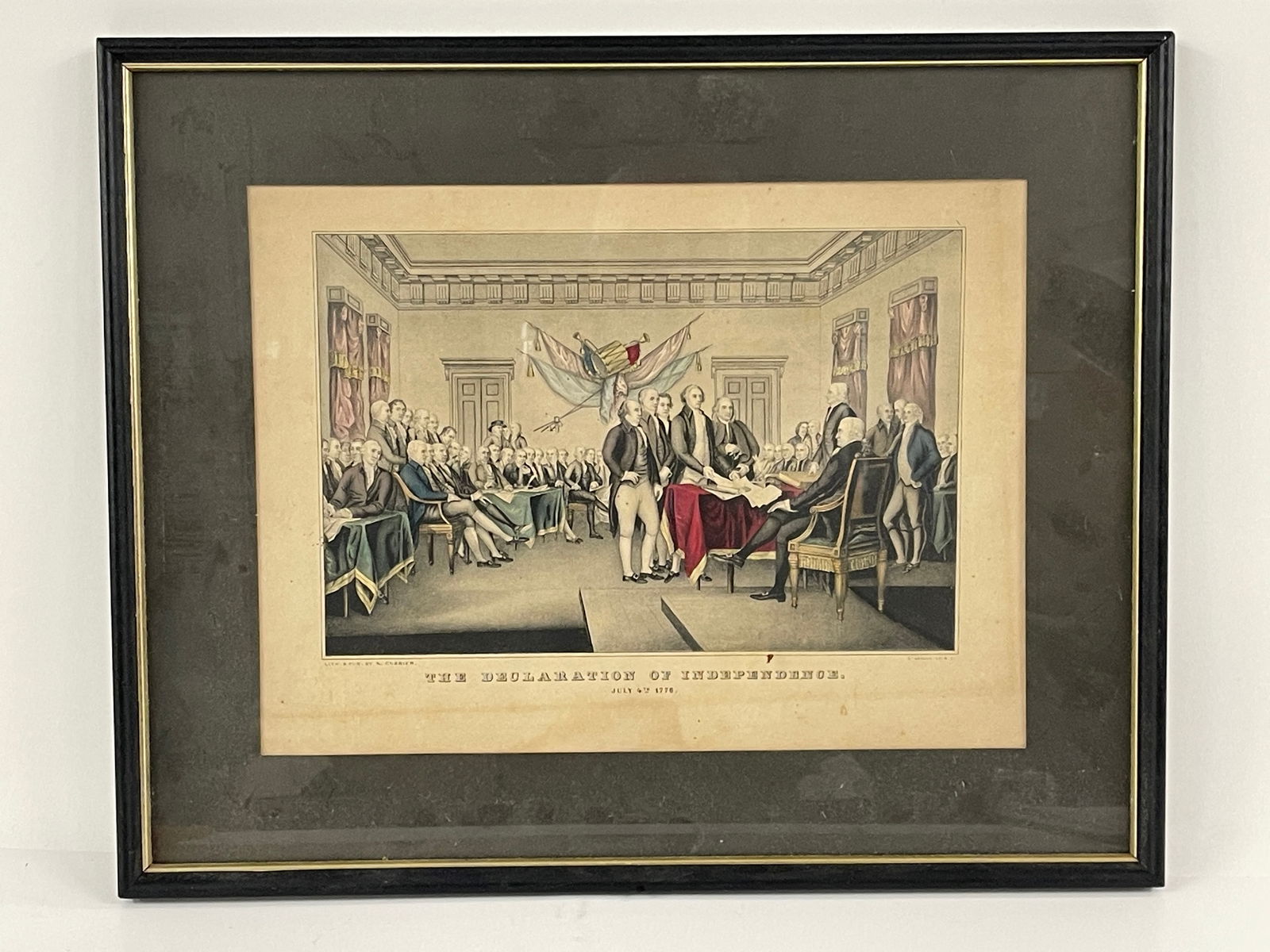 N. CURRIER LITHOGRAPH OF DECLARATION OF INDEPENDENCE, 12 X 16 (1 of 3)